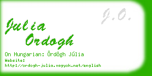 julia ordogh business card