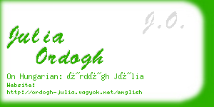 julia ordogh business card